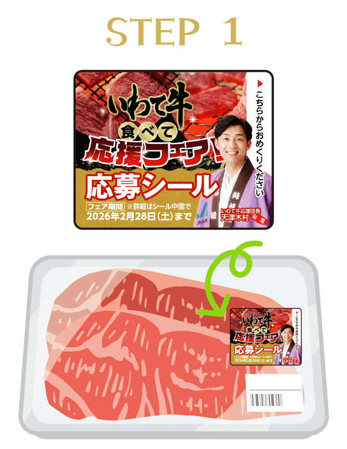 応募シールの貼ってある対象のいわて牛を購入。